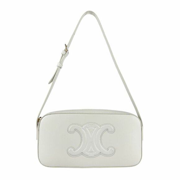 CELINE White Leather Shoulder Bag - Picture 1 of 5